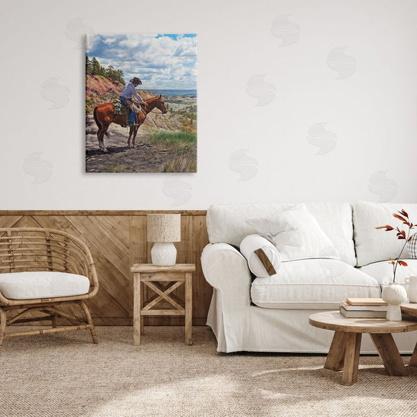 Stupell Industries David Kiehm | Cowboy In Ocean Landscape Wall Art