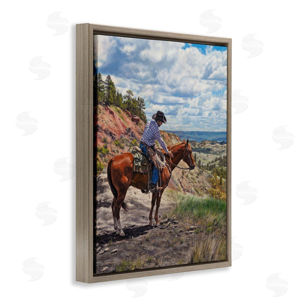 Stupell Industries David Kiehm | Cowboy In Ocean Landscape Wall Art