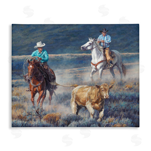 stupell industries David Kiehm | Cowboys Wrangling Cattle Wall Art