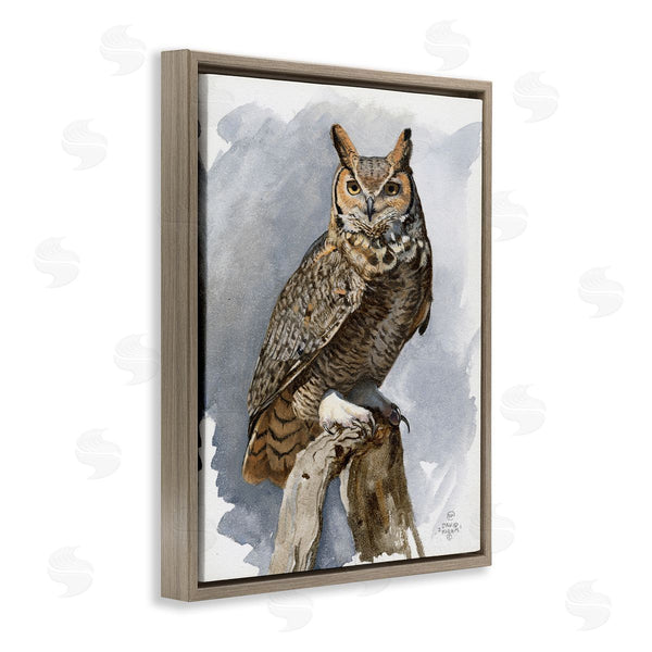 Stupell Industries David Kiehm | Horned Owl Perched Wall Art