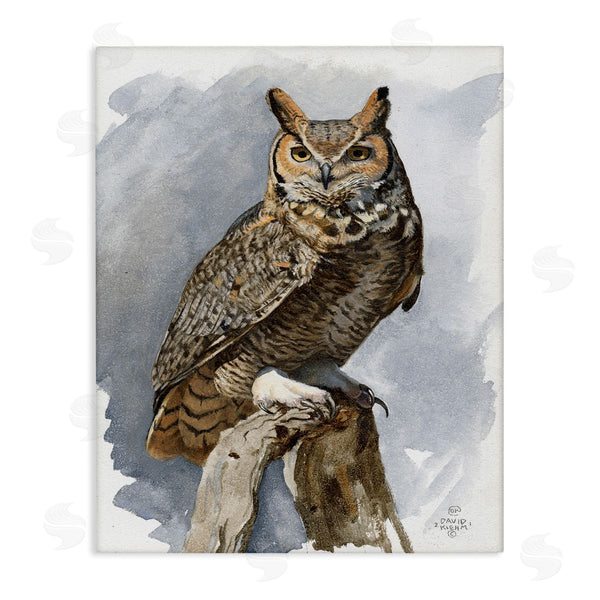 stupell industries David Kiehm | Horned Owl Perched Wall Art
