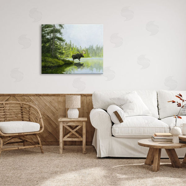 Stupell Industries David Kiehm | Moose In Woodland Pond Wall Art