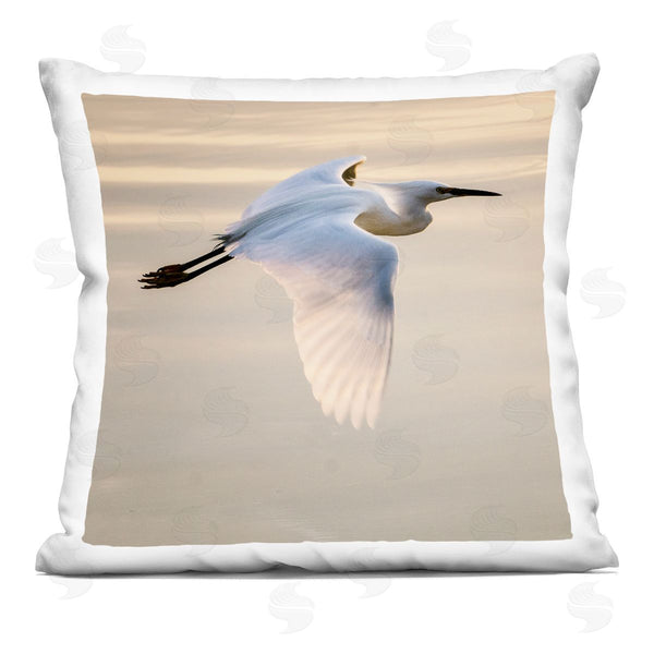 stupell industries David Lorenz | Egret Bird Flying View Printed Throw Pillow