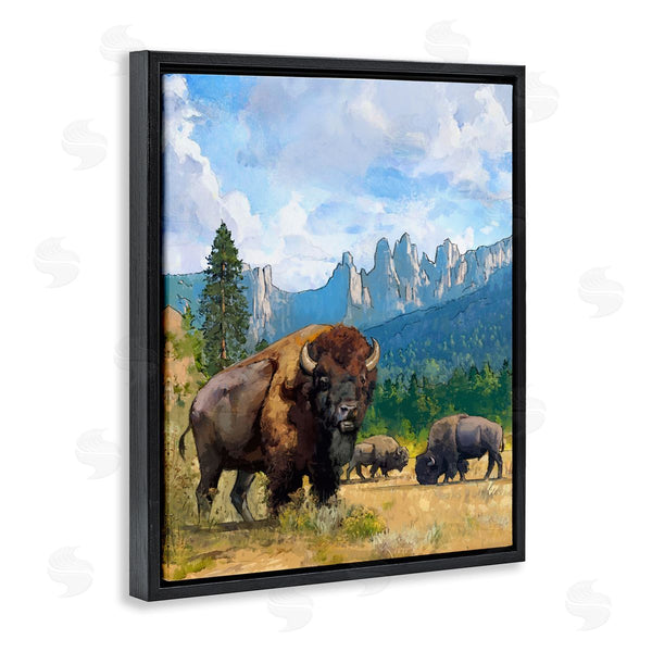 Stupell Industries David Owens | Grazing Bison Desert Abstraction Wall Art