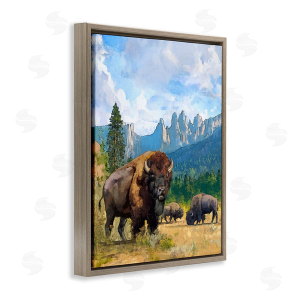 Stupell Industries David Owens | Grazing Bison Desert Abstraction Wall Art