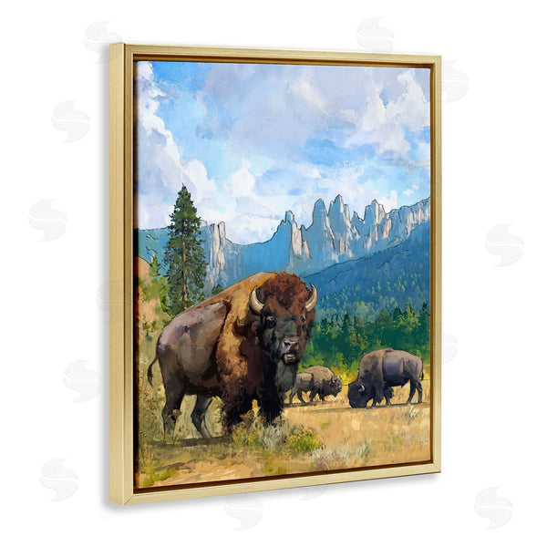 Stupell Industries David Owens | Grazing Bison Desert Abstraction Wall Art