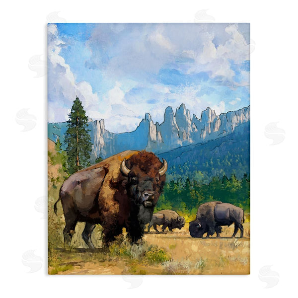 stupell industries David Owens | Grazing Bison Desert Abstraction Wall Art