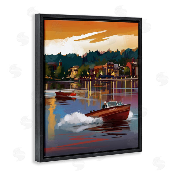 Stupell Industries David Owens Illustration | Boats At Sunset Pier