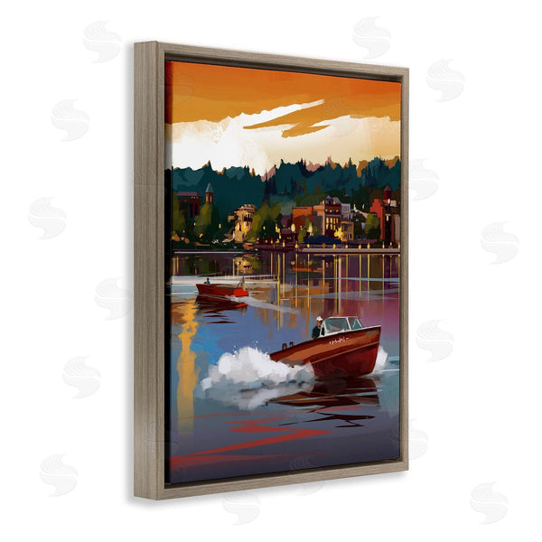 Stupell Industries David Owens Illustration | Boats At Sunset Pier