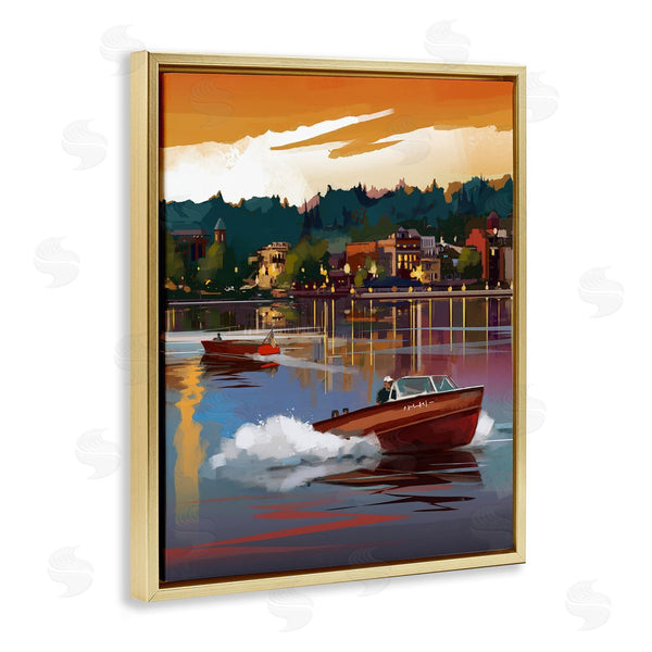 Stupell Industries David Owens Illustration | Boats At Sunset Pier