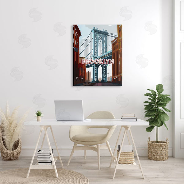 Stupell Industries David Owens Illustration | Layered Brooklyn Bridge Architecture Urban Scenery Travel Wall Art