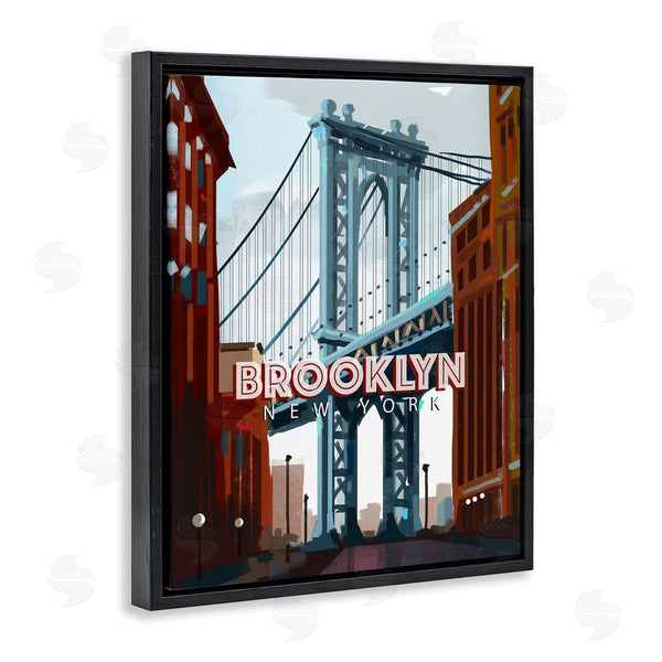 Stupell Industries David Owens Illustration | Layered Brooklyn Bridge Architecture Urban Scenery Travel Wall Art