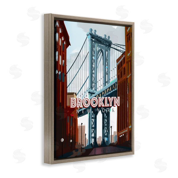 Stupell Industries David Owens Illustration | Layered Brooklyn Bridge Architecture Urban Scenery Travel Wall Art