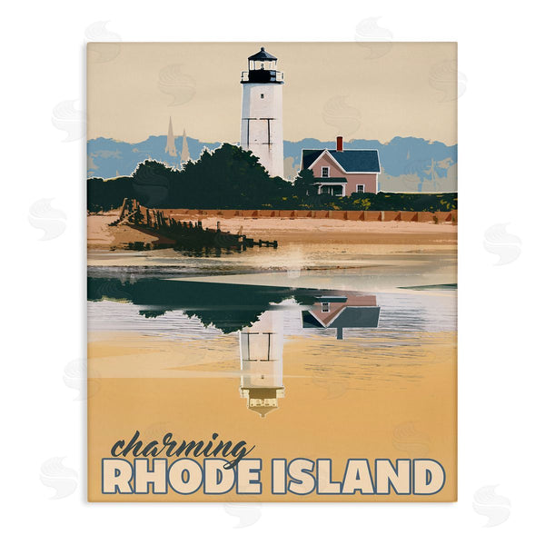 stupell industries David Owens Illustration | Travel Charming Rhode Island Seaside Lighthouse Beacon Wall Art