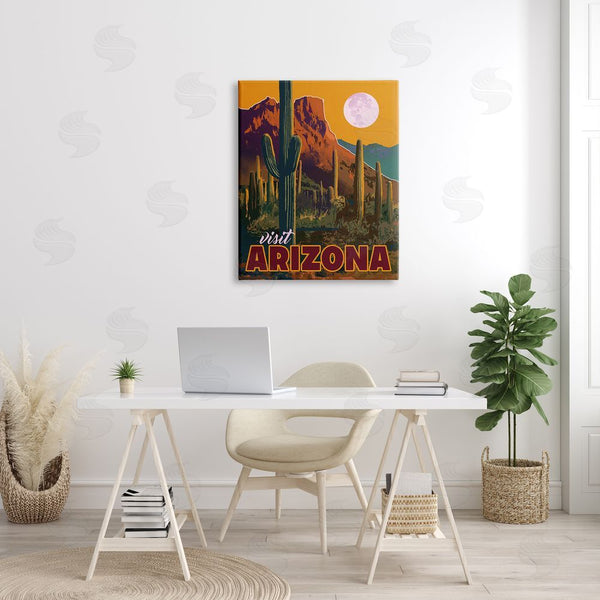 Stupell Industries David Owens Illustration | Visit Arizona Brilliant Desert Sky Arid Vegetation Wall Art