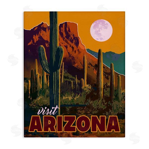 stupell industries David Owens Illustration | Visit Arizona Brilliant Desert Sky Arid Vegetation Wall Art