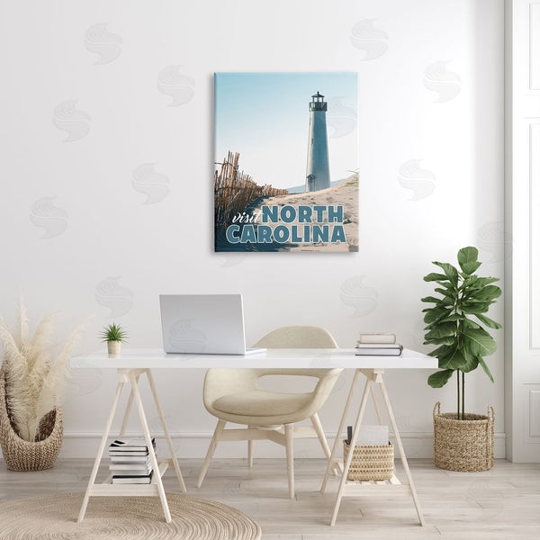 Stupell Industries David Owens Illustration | Visit North Carolina Beach Lighthouse Seaside Sand Wall Art