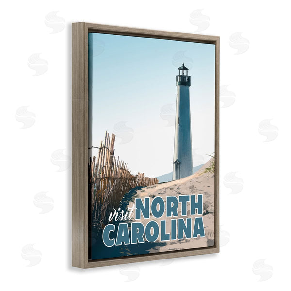 Stupell Industries David Owens Illustration | Visit North Carolina Beach Lighthouse Seaside Sand Wall Art