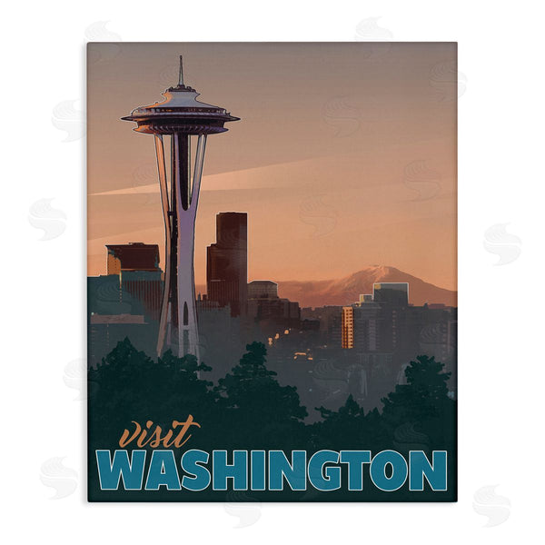 stupell industries David Owens Illustration | Visit Washington Urban Metropolis Space Needle Landmark Wall Art