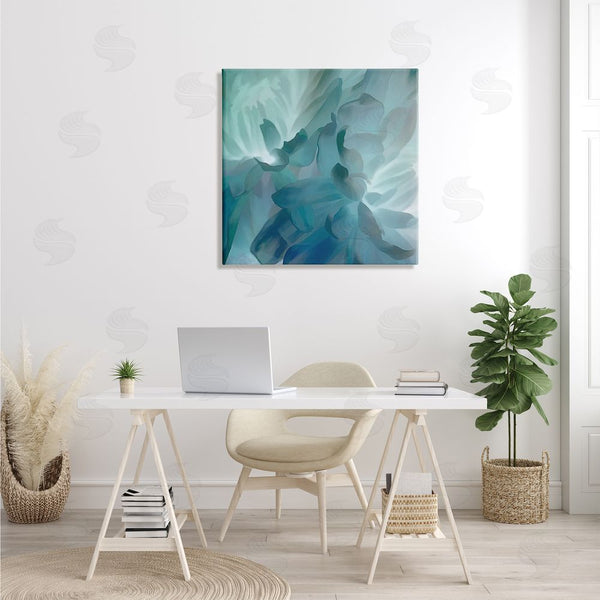Stupell Industries David Pollard | Blue Flower Petal Abstraction Cool Tone Florals Wall Art
