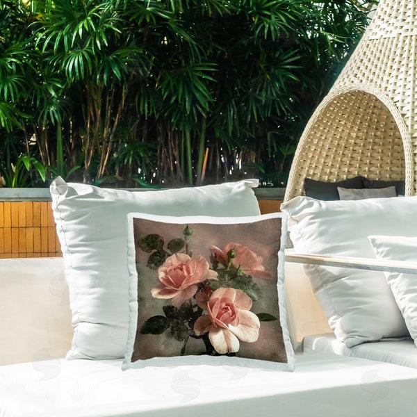 Stupell Industries David Pollard | Vintage Blush Petals Printed Throw Pillow