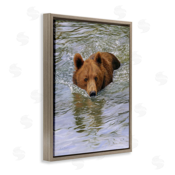 Stupell Industries David Stribbling | Brown Bear Lake Water Splash Wall Art