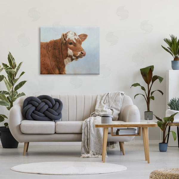Stupell Industries David Stribbling | Brown Dairy Cow Detailed Farm Painting Wall Art