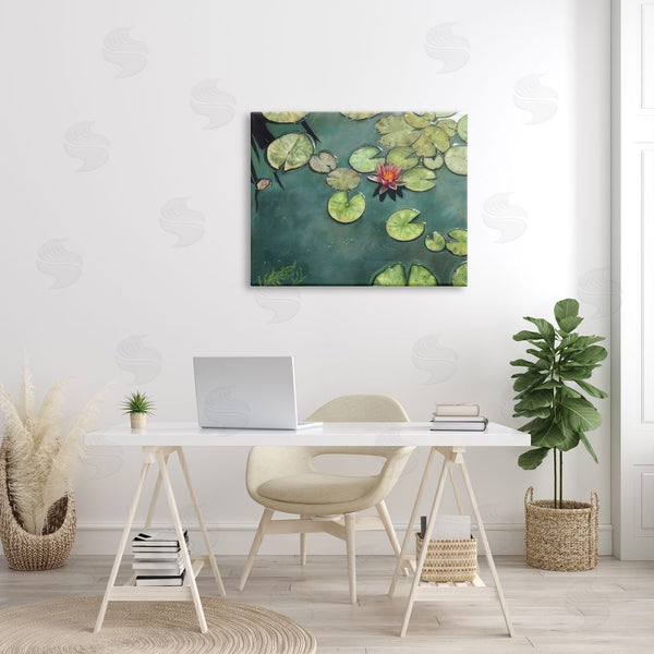 Stupell Industries David Stribbling | Pond Lily Lotus Blossom Floating Peaceful Botanicals Wall Art