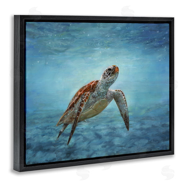 Stupell Industries David Stribbling | Sea Turtle Underwater Marine Scene Deep Ocean Water Wall Art