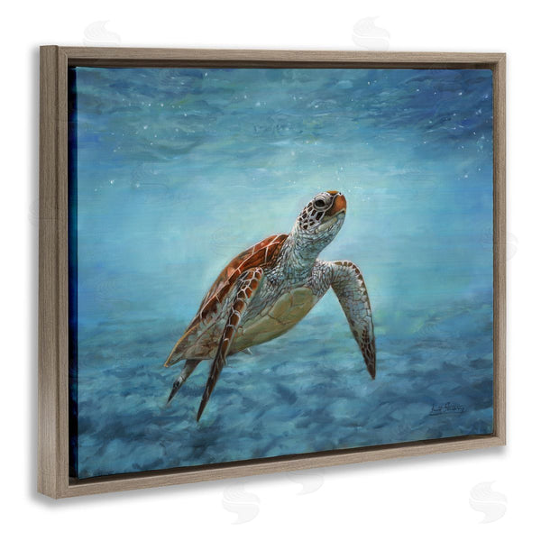 Stupell Industries David Stribbling | Sea Turtle Underwater Marine Scene Deep Ocean Water Wall Art