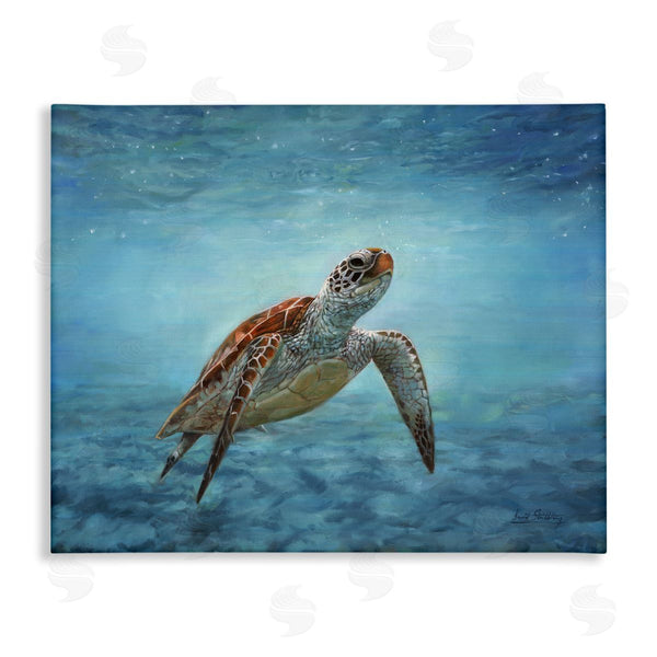 stupell industries David Stribbling | Sea Turtle Underwater Marine Scene Deep Ocean Water Wall Art