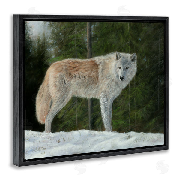 Stupell Industries David Stribbling | Wild Coyote Wolf Gazing Snowy Forest Clearing Wall Art