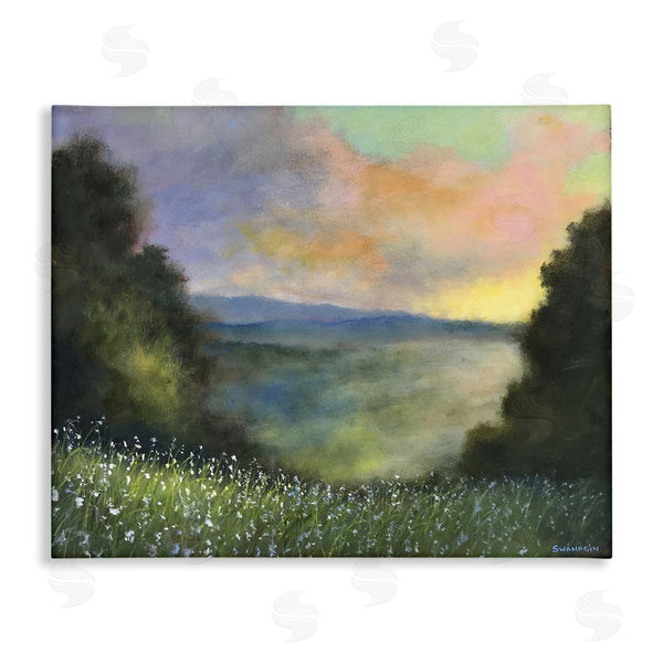 stupell industries David Swanagin | Sunset over Pastoral Meadow