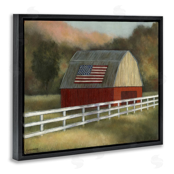 Stupell Industries David Swanagin | Tranquil Barn With American Flag