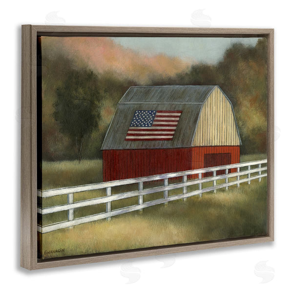 Stupell Industries David Swanagin | Tranquil Barn With American Flag