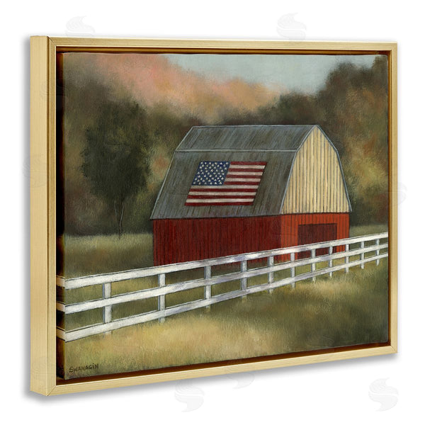 Stupell Industries David Swanagin | Tranquil Barn With American Flag
