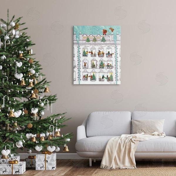 Stupell Industries Dawn Quigg | Santa Claus Gifts City Rooftop Wall Art
