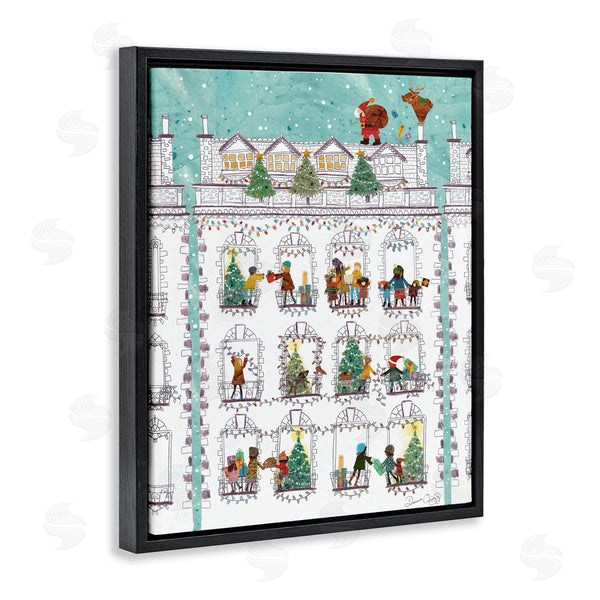 Stupell Industries Dawn Quigg | Santa Claus Gifts City Rooftop Wall Art