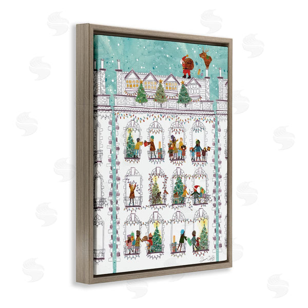 Stupell Industries Dawn Quigg | Santa Claus Gifts City Rooftop Wall Art