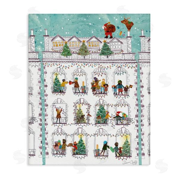 stupell industries Dawn Quigg | Santa Claus Gifts City Rooftop Wall Art