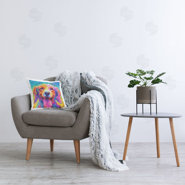 Stupell Industries Dean Russo- Evolution Collection | Dog Is Love Swirled Pattern Printed Throw Pillow