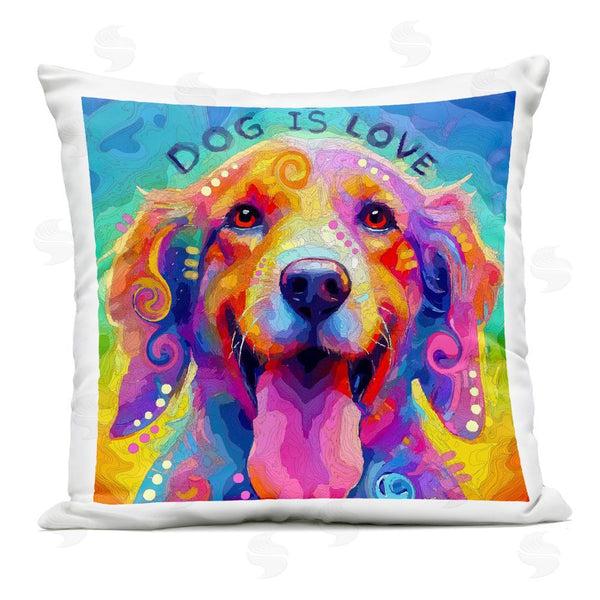 Stupell Industries Dean Russo- Evolution Collection | Dog Is Love Swirled Pattern Printed Throw Pillow