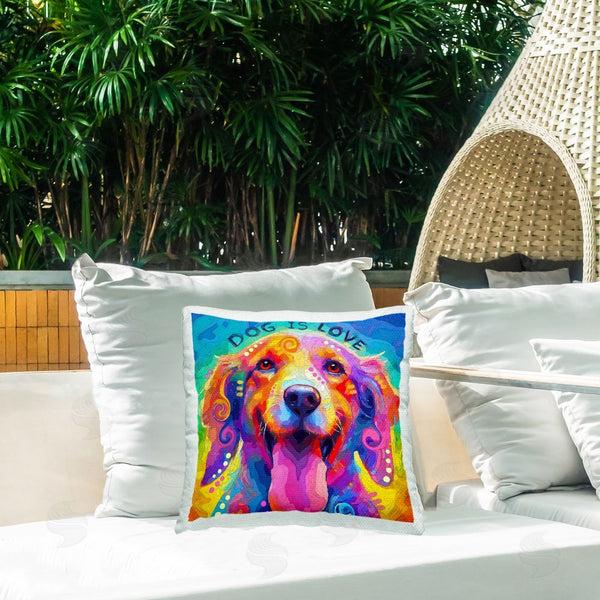 Stupell Industries Dean Russo- Evolution Collection | Dog Is Love Swirled Pattern Printed Throw Pillow