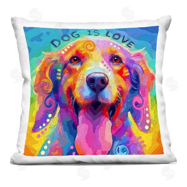stupell industries Dean Russo- Evolution Collection | Dog Is Love Swirled Pattern Printed Throw Pillow
