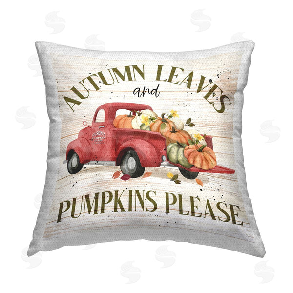 Stupell Industries Deane Beesley | Autumn Leaves Phrase Printed Throw Pillow
