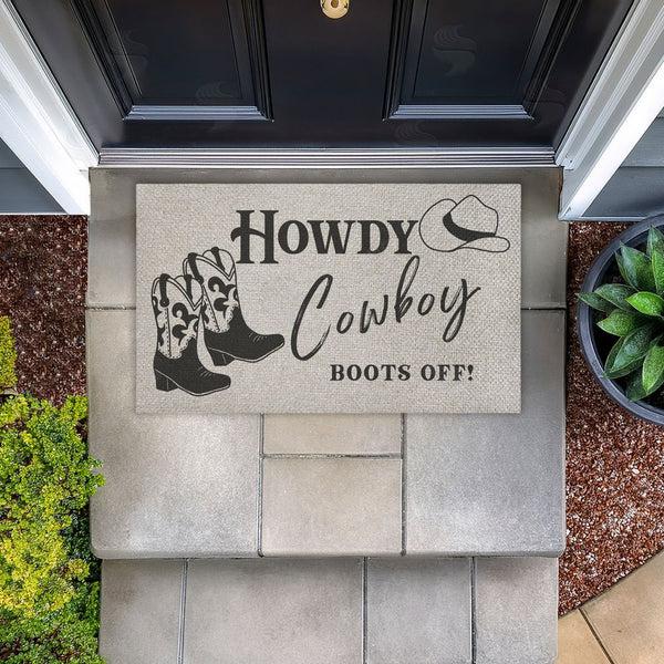 Stupell Industries Deane Beesley | Cowboy Boots Off Entry Faux Sisal Door Mat