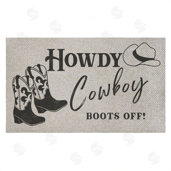 stupell industries Deane Beesley | Cowboy Boots Off Entry Faux Sisal Door Mat