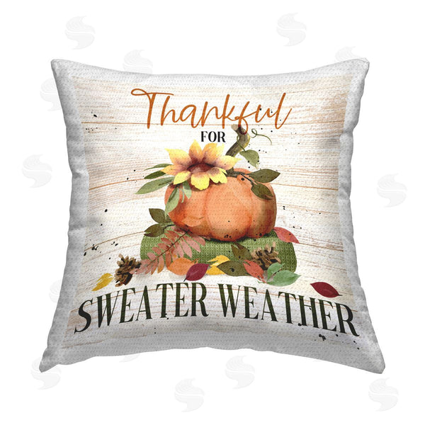 Stupell Industries Deane Beesley | Thankful Sweater Weather Printed Throw Pillow