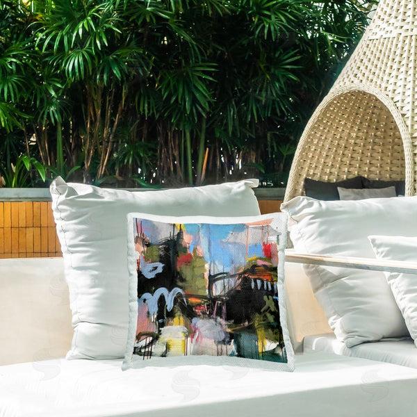 Stupell Industries Deanna Schuerbeke | Chaotic Industrial Abstract Printed Throw Pillow