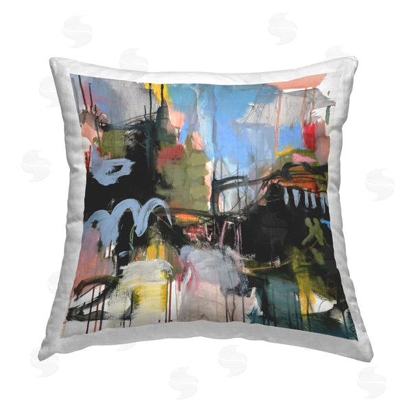 stupell industries Deanna Schuerbeke | Chaotic Industrial Abstract Printed Throw Pillow